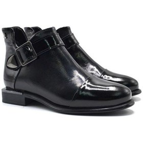 Resim Venüs 2050108k Bilek Boy Topuklu Kadın Deri Bot Siyah Rugan 