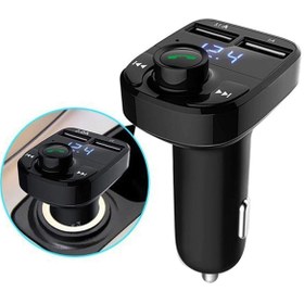 Resim Genel Markalar Universal Araç Bluetooth Fm Transmitter Cihazı Araba Mp3 Çalar Oto Çakmaklık Şarj Aleti Müzik Kiti 