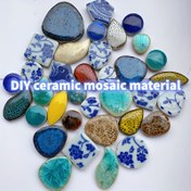 Resim 1 Paket 100g/3.52oz Mavi ve Beyaz Porselen Seramik Mozaik Karolar - Sanat Projeleri, Ev Dekoru, Yaratıcı Kolaj için Çiçekli & Soyut Tasarımlı Düzensiz Şekilli DIY El Sanatları Parçaları, El İşleri için Mozaik Karolar, Sanat Projesi Malzemeleri, Karmaşık Desenli Karolar, Parlak Yüzeyli Seramikler, DIY El Sanatları Materyalleri 
