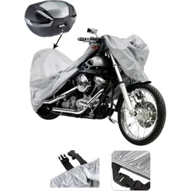 Resim Autolion Mondial 50 Revival Gri Motosiklet Brandası Arka Çanta Uyumlu (Kilitli) 