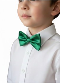 Resim Masal Dünyası Bursa Zümrüt Yeşili Erkek Bebek/Çocuk Saten Papyon ( En 9 Cm Boy 5 Cm ) 