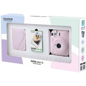 Resim Fujifilm Instax mini 12 Pembe Fotoğraf Makinesi 10'lu Film ve 28'li Mini Albüm Bundle Box 