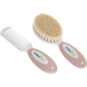 Resim Babyjem Sertifikalı Yumuşak Doğal Bebek Kıl Fırça Tarak Seti Mavi 