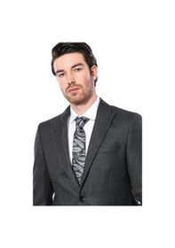 Resim Wessi Sivri Yaka Tek Düğme Füme Slim Fit Ceket Siyah 