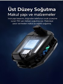 Resim Rgb Işıklı Mobil Cep Telefon Radyatör Fanı Youtube Canlı Yayın Tiktok Gamer Soğutucu 
