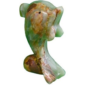 Resim Doğal Oniks Taş Dekoratif Yunus Figürü - El Yapımı Şık Hediyelik 