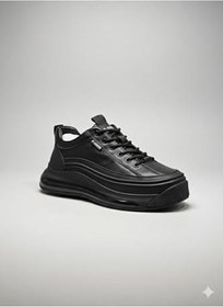 Resim MARCOMEN Lastik Bağlı Hava Köpük Düz Taban Hakiki Deri Sneaker Ayakkabı, 4 