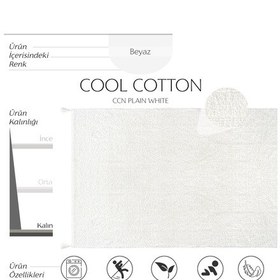 Resim Cool Halı Cool Cotton Ccn Plain Beyaz Makinede Yıkanabilir Kaymaz Taban Pamuk Dokuma Bebek Halısı Beyaz 