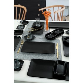 Resim Keramika Siera Mat Siyah Kahvaltı Takımı 26 Parça 6 Kişilik Seramik Set 