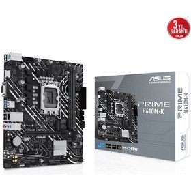 Resim Asus Prıme H610m-k Ddr5 5600mhz Hdmı Vga Matx 1700 