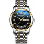 Resim Hanyang 618-SIYAH Altın Poedagar Üst Marka Lüks Erkek Saatler Aydınlık Su Geçirmez Paslanmaz Çelik Izle Erkekler Tarih Takvim Iş Kuvars Kol Saati (Yurt Dışından) 