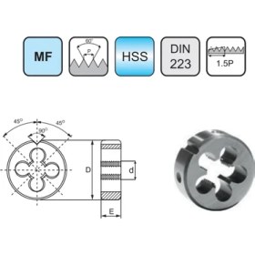 Resim Kafenn DIN223 Metrik Pafta M20 