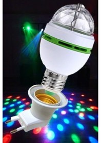 Resim Disco Topu Renkli Led Döner Başlıklı Disko Topu Ampul Gece Lambası 3 Watt E27 Duylu + Fişli Duy 