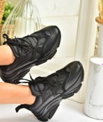 Resim Fox Shoes Siyah Kalın Tabanlı Kadın Sneakers Spor Ayakkabı M973514409 