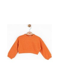 Resim Kız Bebek Simli Kazak-15108 Turuncu 