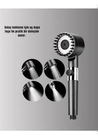 Resim Aç Kapa Tuşlu Filtreli Duş Başlığı Yeni Nesil Tasarım Beyaz 