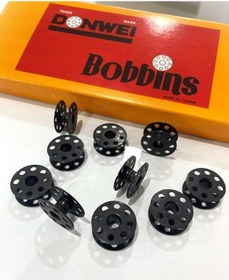 Resim 10'lu Sanayi Tip Dikiş Makinası Metal Siyah Masura 10 Adet 