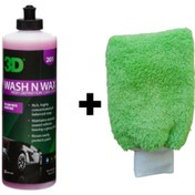 Resim 3D Wash N Wax 500ml + Yıkama Eldiveni (yeşil,turuncu,gri,mavi) 