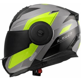 Resim Ls2 Scope 2 Durıa Gri-Neon Sarı Kask (Siyah Vizör) 