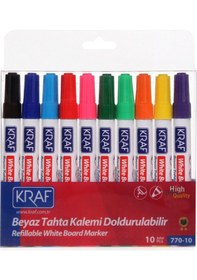 Resim Beyaz Tahta Kalemi Doldurulabilir 10 Lu Set Şeffaf 