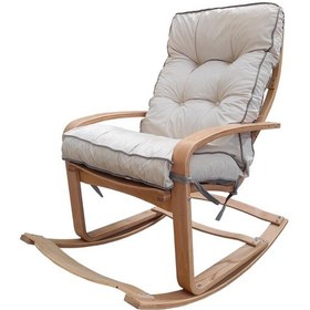 Resim Mobildecoaş Mobildeco Şehzade Ahşap Sallanan Sandalye Ve Dinlenme Koltuğu Çif (546240857) Gri 