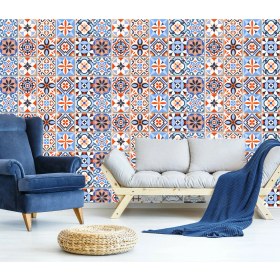 Resim Tink Kendinden Yapışkanlı Karma Meksika Desenli Pvc Karo 20X20 cm 6'lı Paket 