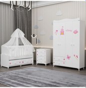 Resim Elegant Yıldız 4 Bebek Odası Takımı Yatak Uykuseti - Prenses Beyaz 