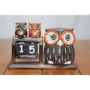 Resim Ahşap Baykuş Takvim 