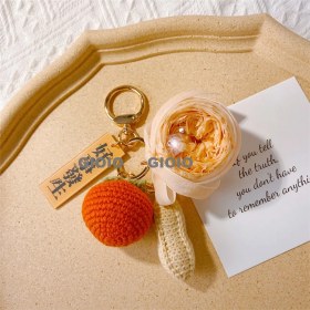 Resim Silver1 Gıoıo Yeni Ipek Eşarp Anahtarlık Kişiselleştirilmiş Inci Papyon Çanta Çekicilik Dokuma Anahtarlık (Yurt Dışından) 