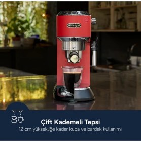 Resim De'longhi Dedica Manuel Espresso Makinesi EC 685.R Aroma Uyumlu Kapsül Kahve Premium Tat Deneyimi 