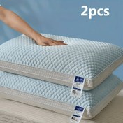 Resim 2 adet Yastık - Rahat Uyku İçin Nefes Alabilen ve Serin Tofu Yastık, Boyun Desteği, Günlük Stil, Fermuar Kapanışı, Makine Yıkanabilir, Polyester Dış Kapak ve Dolgu, Ev, Yatak Odası, Otel Kullanımı İçin İdeal - Tüm Mevsimler İçin Mükemmel Bir Hediye 