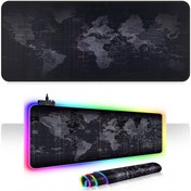 Resim Cbtx Dünya Haritası Desenli RGB Kaymaz Mouse Pad 800 x 300 MM 
