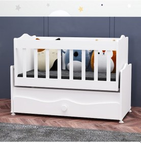 Resim Garaj Home İnci Çekmeceli Sallanır Beşik Anne Yanı Beşik - Beyaz Beyaz 