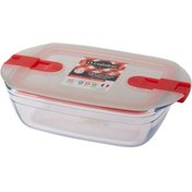 Resim Ocuisine Beyaz Dikdörtgen Cam Saklama Kabı 23x15 Cm 