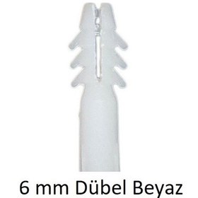 Resim Dübel, 6 mm Plastik beyaz Dübel 1000 Adet 