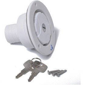 Resim Rv Camper Römork Arabaları İçin Yerçekimi Su Girişi Doldurma Çanak Hatch Kilidi Kilitleme Beyaz 