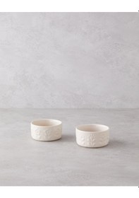 Resim English Home Soft Bloom Stoneware 2'li Fırın Kabı 10 10 Cm Krem Krem 