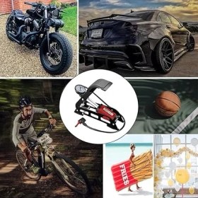 Resim KB0901 87PSI Analog Basınç Göstergeli Ayak Pompası, Kırmızı/siyah 