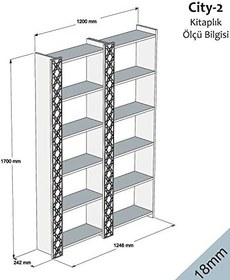 Resim Variant City Çift Kitaplık (Beyaz) 