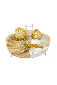 Resim Getshopmini Epoksi Tepsi & Tesbih Kutusu Metal Ayak Gold - 100'lü Paket 