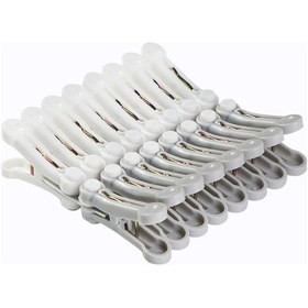 Resim Mufunye Ev İçin Plastik Çamaşır Klembi - Izsiz Tasarım, Rüzgar Dayanıklı, Evde Kullanıma Uygun, 16 Adet Beyaz + Gri Diğer 