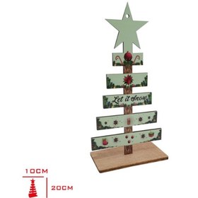 Resim Yılbaşı Çam Ağacı Ahşap Dekor 