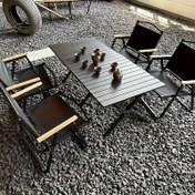 Resim 1 adet Taşınabilir Katlanabilir Kamp Masası - Hafif, Kompakt Paslanmaz Piknik Masası Seyahat, Plaj, Bahçe, Veranda için - Sağlam Metal Çerçeve 4 Tekerlekli Hareketlilik, Siyah, Kamp Masası Katlanabilir, Açık Hava Yemekleri, Modern Tasarım, Dayanıklı Yapı, Piknik Aksesuarları 
