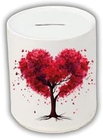 Resim Kalpli Ağaç Baskılı Kumbara - Para Biriktirme Kumbarası 