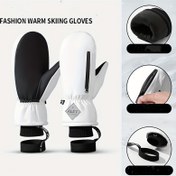 Resim Erkekler için Profesyonel Kayak Eldivenleri - Kaymaz, Sıcak Polar Astar, Dış Mekan Sporları için Beş Parmak Tasarımı 