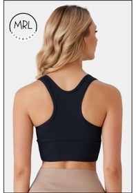 Resim Kadın Lacivert Sporcu Sütyeni Pedli Likralı Su Sporları Koşu Fitness Dans Sports Bra Lacivert 