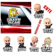 Resim G-yükseklik 13 Cm-araba Etiket Dış Aksesuar Çıkartması Çocuk Çocuk Boy Gemide Bebek Arabada Karikatür Komik Araba Kar 