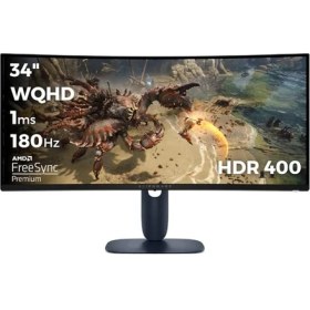 Resim Misda Store AW3425DWM 34 3440X1440 Wqhd 180Hz 1ms HDMI Dp Freesync Premium Hdr 400 Curved Gaming Monitor 