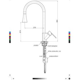 Resim Gpd MES65 Atros 2 Fonksiyonlu Spiralli Eviye Bataryası 