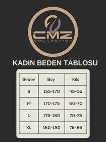 Resim CMZ COLLECTİON Kadın 3 İplik Premium Eşofman Takımı Oversize Kapüşonlu - Kışlık Rahat Kalıp 